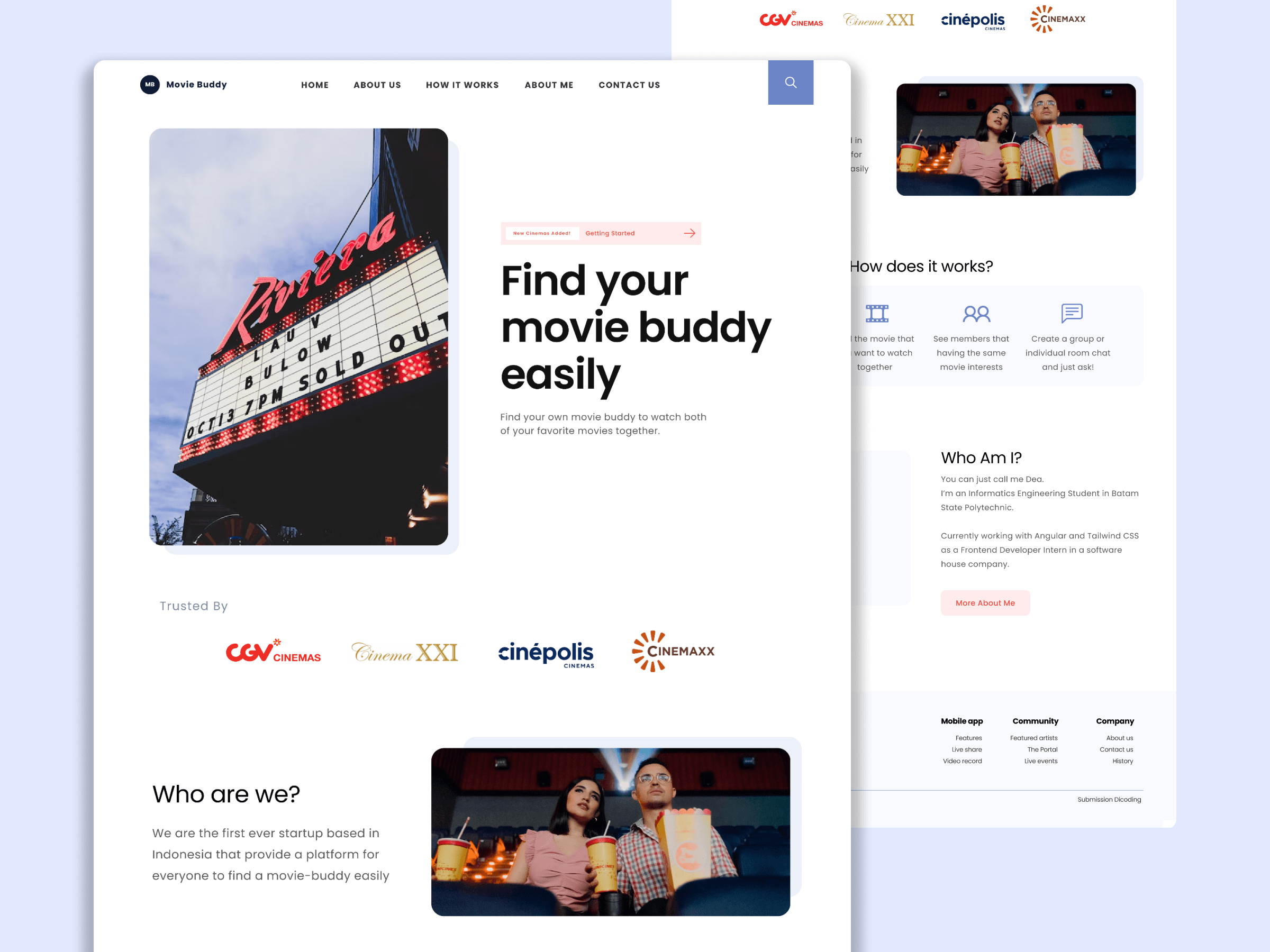 Movie Buddy - Landing Page